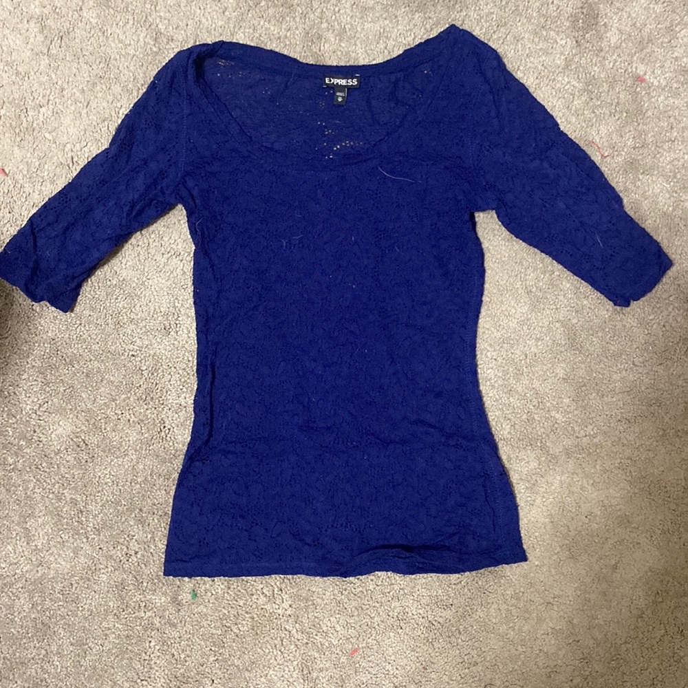 Extra Small Navy Lace Express Top XS